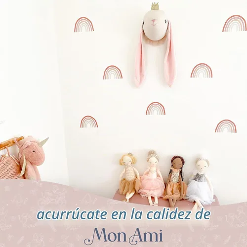 Vista 4 de MON AMI Cabeza de Animal de Peluche Conejito Princesa Soporte de Pared - 7", Elegante Soporte de Pared para Dormitorio Infantil, Decoración