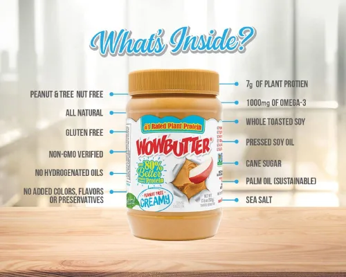 Vista 4 de WOWBUTTER Tarros cremosos naturales de 1.1 libras, 1 unidad, (paquete de 2)