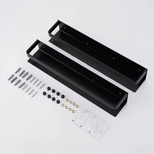Vista 8 de KES KSR401S40-BK-P2 - Organizador de especias de cocina, organizador de condimentos de aluminio de 16 pulgadas, soporte para especias de pared