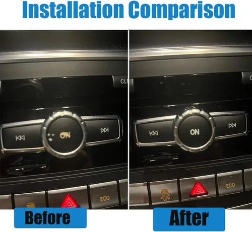 Vista 4 de Cubierta de botón de volumen ON para radio de automóvil, compatible con Mercedes Benz B C E G Clase W246 W204 W212 ML W166 CL/SL/CLA/CLS/SLK