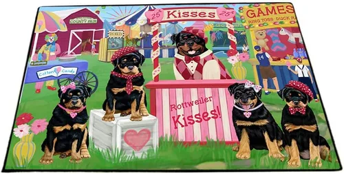 Vista 30 de Doggie of the Day Rottweiler Dogs Floor Mat - 4th of July Independence Day - Best Dog Doormat - Protector Decor - Unique Portrait Art - Premium