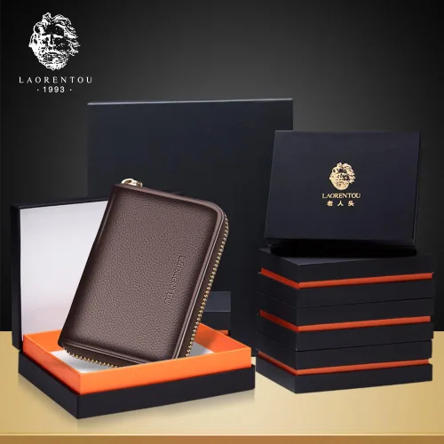 Vista 6 de LAORENTOU Hombres Cartera Cuero Genuino Titular De La Tarjeta Para Hombre Marca Negocios Licencia De Conductor De La Tarjeta De Crédito, Marrón 3