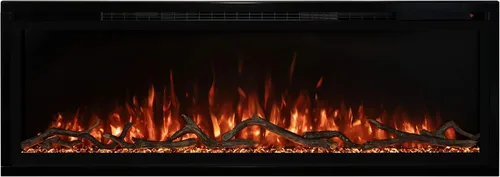 Vista 7 de Modern Flames Spectrum Slimline - Soporte de pared de 50 pulgadas integrado para chimenea eléctrica Pared de 4 pulgadas totalmente empotrada