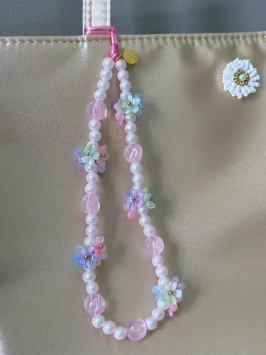 Vista 114 de Drawwind Correa con cuentas para teléfono con pulsera universal, cordón para teléfono celular lindo, pulsera de muñeca con cuentas, cadena de hilo