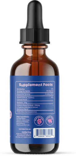 Vista 6 de JoySpring Zinc con suplementos de vitamina C para niños, refuerzo inmunológico para un sistema inmunológico apoyado y gotas de melatonina