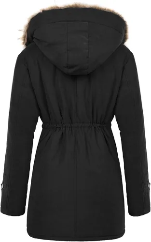 Vista 2 de GRACE KARIN Abrigos largos con capucha estilo parka para mujer con forro de polar grueso para invierno