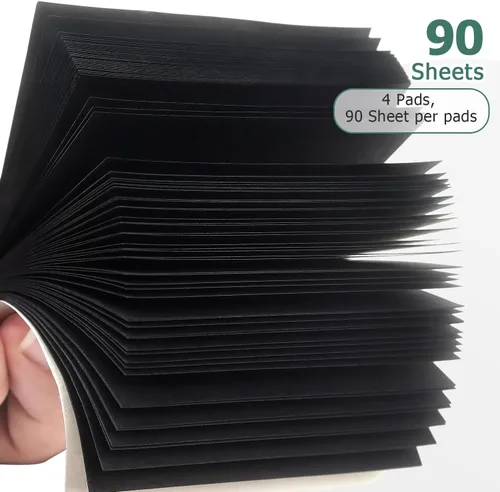 Vista 4 de Notas adhesivas 3x3 Notas autoadhesivas Colores brillantes Notas adhesivas 4 blocs 90 hojas/bloc (negro) Fuerte adhesivo autoadhesivo, se adhiere