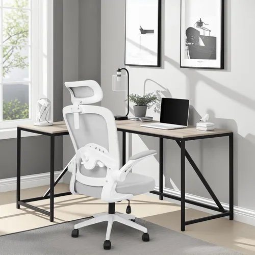 Vista 12 de Silla de oficina ergonómica, silla de juegos de PC, silla giratoria de malla ajustable para computadora, silla de oficina con reposacabezas