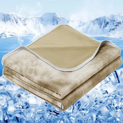 Vista 22 de inhand Manta refrescante de tamaño individual (60 x 80 pulgadas), mantas refrescantes para personas que duermen con calor, absorbe el calor