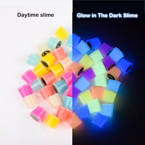 Vista 3 de Paquete de 48 juguetes de limo Galaxy Slime, que brilla en la oscuridad, recuerdos de fiesta para niñas y niños, no pegajosos, súper suaves
