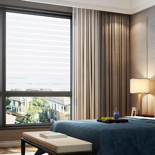 Vista 6 de Película esmerilada de 2/4 rayas para ventana, calcomanía de privacidad para ventana, calcomanías decorativas de vinilo para ventana, protección UV