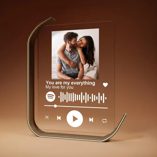 Vista 7 de EGD Placa acrílica personalizada de Spotify para regalos para esposa Placa acrílica Spotify con luces LED Regalo original para él o ella