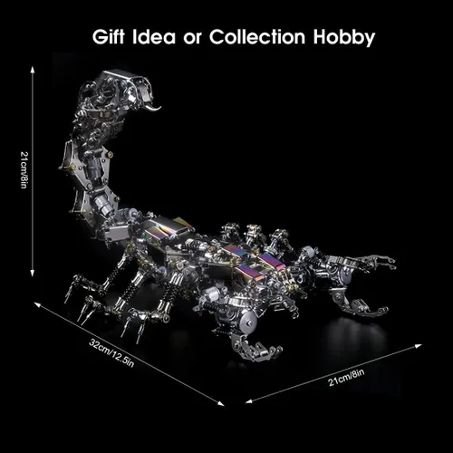 Vista 6 de LOADS Rompecabezas de metal 3D, 1636 piezas de escorpión modelo de metal 3D, rompecabezas mecánicos para regalos