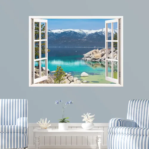 Vista 48 de IDEA4WALL Adhesivo mural removible para pared, arena blanca tropical, playa, orilla, palmera, naturaleza, desierto, fotografía, arte moderno