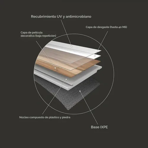 Vista 9 de Muestra de corte de 12" de suelo de tablón de vinilo de lujo Instalación DIY con clic, capa de desgaste de 40 mil, LVP resistente al agua y a