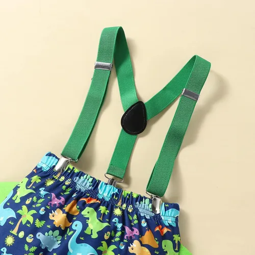 Vista 36 de Ropa divertida para el primer cumpleaños para bebé, ropa para bebé, con corbatín, mameluco, pantalones, conjunto de tirantes, trajes de pastel