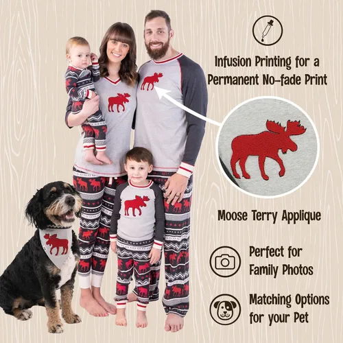 Vista 6 de Lazy One Pijamas de Navidad a juego para la familia, lindos pijamas de Navidad para adultos, adolescentes, niños, bebés y perros.