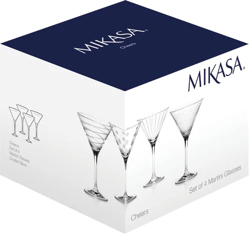 Vista 2 de Mikasa, Juego de 4 vasos de cóctel de Martini de cristal de alegría, modelo: 5159319