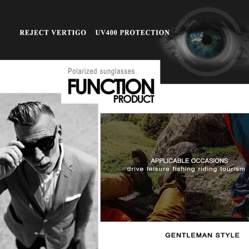 Vista 6 de FEIDUSUN Lentes de sol polarizados para hombre y mujer, lentes de sol retro negros para conducir, pescar, protección UV