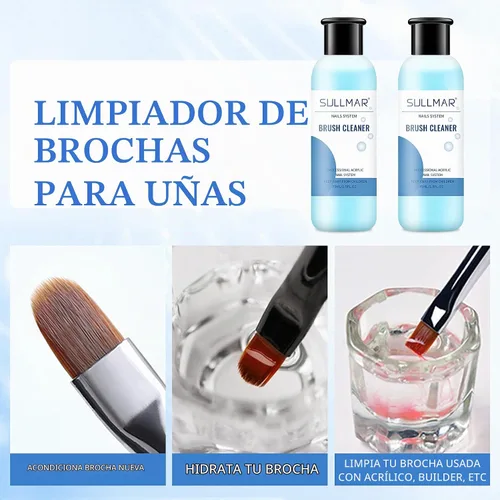 Vista 5 de Limpiador de cepillo de uñas, 5 onzas líquidas, 5.1 fl oz, limpiador y acondicionador de uñas de limpieza rápida, cepillo de uñas acrílico, cepillo