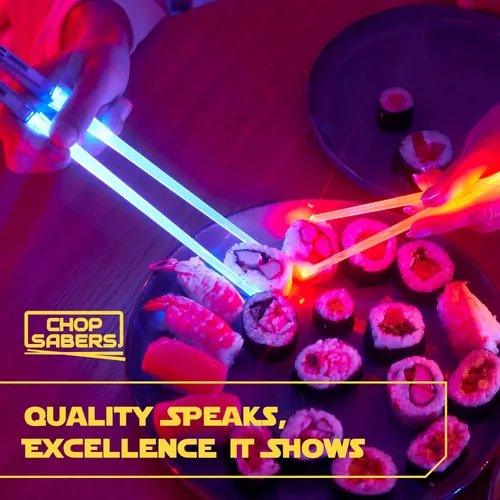 Vista 3 de Palillos Chop Sabers Light Up Lightsaber, 4 pares