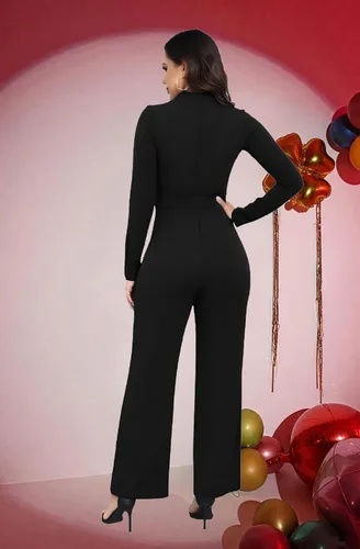Vista 76 de DeftSharp Overol largo y elegante para mujer, sexy, para cóctel, fiesta, club, casual, para trabajo