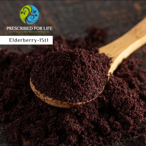 Vista 2 de Prescribed For Life Polvo de saúco Baya de saúco en polvo para adultos Alto contenido de vitamina C Lleno de fibra dietética y antioxidantes