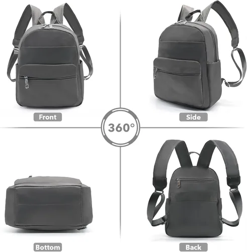 Vista 7 de PS PETITE SIMONE Mochila pequeña para mujer, minilatera, mochila casual a la moda, Gris, Casual