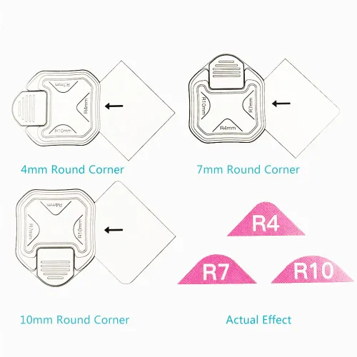Vista 4 de Perforadora de esquina de papel 3 en 1, perforadoras para manualidades, perforadora de agujeros DIY, para hacer tarjetas con fotos y álbumes de Verde