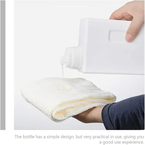 Vista 5 de Zerodeko Paquete de 2 botellas de lavandería recargables de 33 onzas a prueba de fugas, recipientes de detergente vacíos con tapas para el hogar