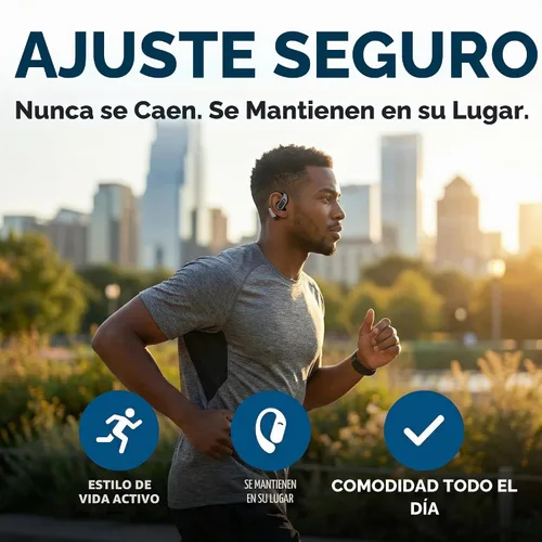 Vista 5 de Auriculares inalámbricos Bluetooth 5.4, pantalla LED, auriculares Bluetooth para entrenamiento/correr, controles táctiles con reducción de ruido AI