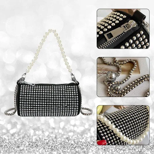 Vista 4 de JBB Rhinestone Clutch Purses For Women Glitter Purse Bling Evening Handbags Chain Strap Mini Party Bag Small