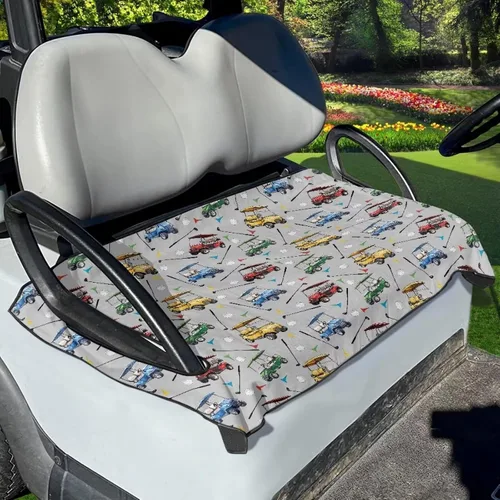 Vista 28 de Fundas de asiento de carrito de golf, lavables para carrito de golf, manta de toalla para carrito de golf, club, coche, fácil de instalar, funda