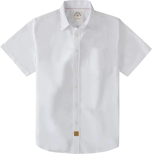 Vista 37 de Dubinik® Camisas de manga corta con botones para hombre, 100% algodón, a cuadros, camisas casuales con bolsillo