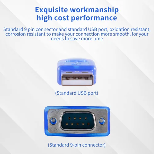 Vista 4 de Adaptador USB 2.0 a Serial DB-9 RS232, Windows 7/8/10/11/32/64/XP/RS232 al convertidor USB