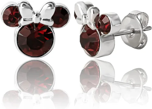 Vista 7 de Minnie Mouse Birthstone Stud Earrings Official License Cristal transparente de abril