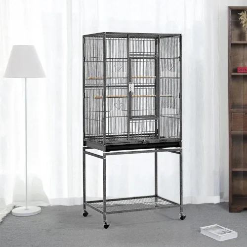 Vista 2 de Yaheetech Jaula de hierro forjado extra grande para periquitos con soporte desmontable para cacatúa, sol, mejilla, conure, agapornis, pinzón