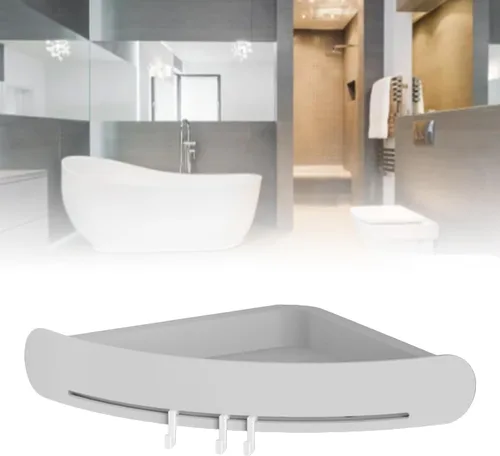 Vista 4 de Estante esquinero para baño, estante de almacenamiento de inodoro, almacenamiento de cocina, innovador baño de pared para decoración de dormitorio