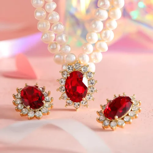 Vista 4 de Sisslia Juego de joyas de perlas para el día de San Valentín, collar de perlas de agua dulce, conjuntos de joyas para mujer, cadena en capas, collar