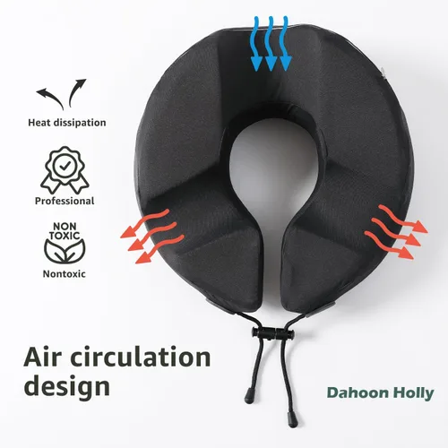 Vista 4 de Almohada ergonómica con espuma viscoelástica de primera calidad para recuperación posquirúrgica, sueño cómodo y masaje. Cuenta con correa ajustable