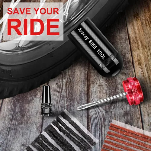 Vista 7 de Kit de reparación de neumáticos de bicicleta sin cámara para neumáticos de bicicleta de montaña y carretera, resma combinada, aspecto de cápsula