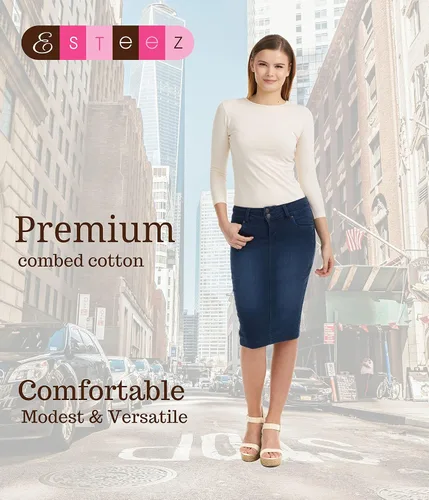 Vista 2 de ESTEEZ Camiseta de algodón de manga 34 para mujer, capa base, ajuste cómodo debajo de los uniformes médicos