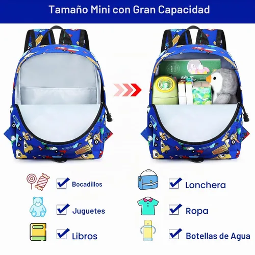 Vista 3 de Accmor Mochila para niños pequeños con correa, lindas mochilas para niños con eslabón de muñeca antipérdida, mini mochila para bebé, arnés