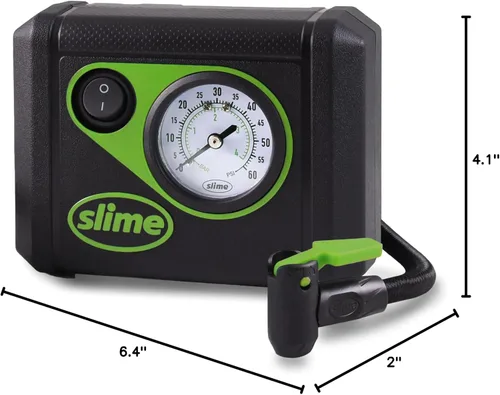 Vista 9 de Slime 40059 Inflador de neumáticos, Junior, Compacto, Potente, Compresor de Aire Portátil para Coche, Ligero, Analógico, Reparación de Neumáticos