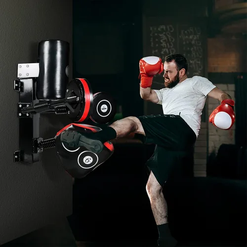 Vista 6 de Objetivo de boxeo de velocidad de combate multipunto, columnas de objetivo de práctica Barra de velocidad de absorción de impactos de rebote