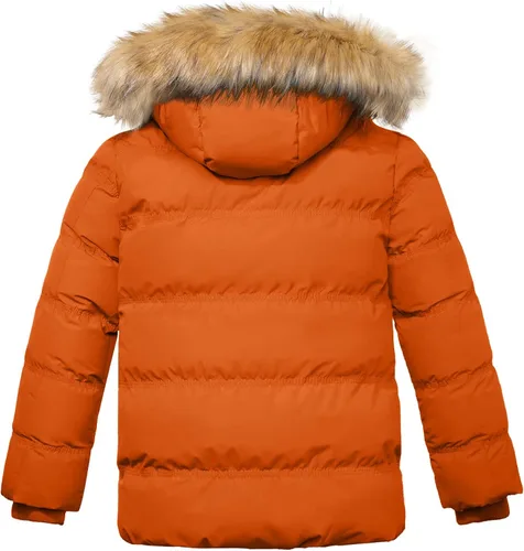 Vista 2 de Szory Abrigo de parka grueso para niño, chaqueta cálida de invierno con capucha de piel extraíble