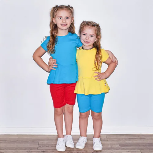 Vista 5 de Pantalones cortos largos de algodón para niñas, hechos en Estados Unidos, para jugar en la escuela y deportes Negro