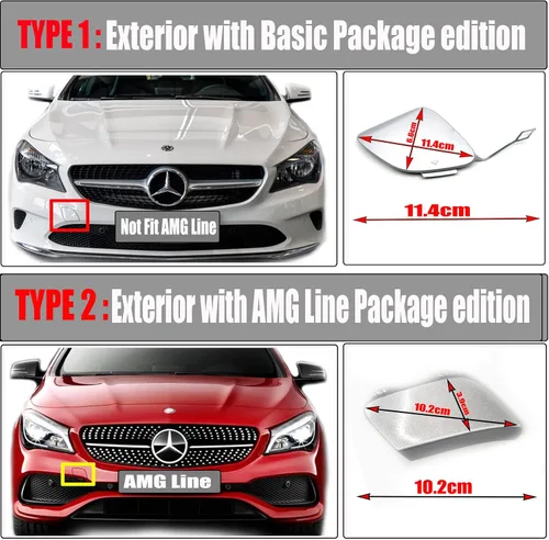 Vista 5 de Funda de enganche delantero Compatible con Mercedes-Benz CLA-Class Coupé W117 Facelift para CLA180 CLA200 CLA220 CLA250 2016 2017 2018 2019 2020