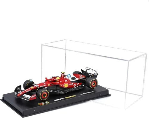 Vista 2 de Bburago 1:43 2025 Ferrari Season Car con casco, Hamilton # 44