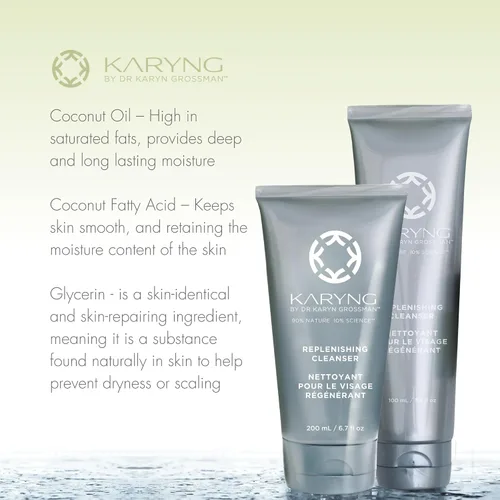 Vista 4 de KARYNG Limpiador reabastecedor, lavado facial natural y orgánico, limpiador facial suave con aceite de coco, hidratante y calmante, 6.7 onzas